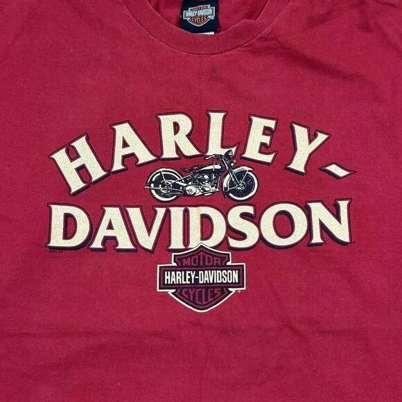 Vintage Made in USA Harley-Davidson Mens XL ATS Paris-Bastille France red Tee - Picture 4 of 6